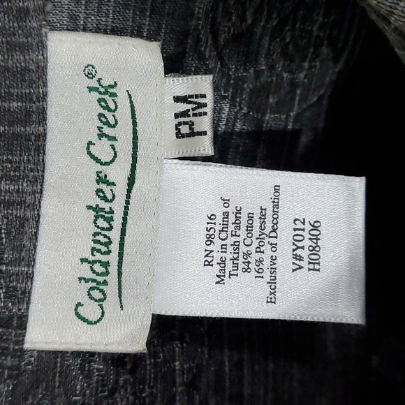 Coldwater Creek Gray Jacket Slub Weave Fabric Button Embellished Petite Medium - Picture 6 of 7